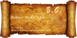 Baksi Orália névjegykártya